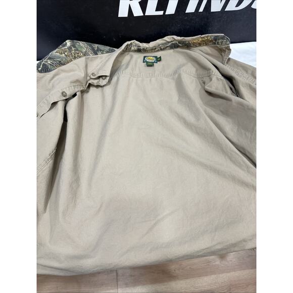 Cabela's 3XL Brown Tan Shooting Patch Button Outdoor Hunting Shirt - Picture 5 of 5